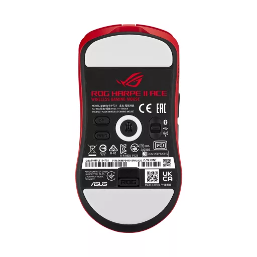 ASUS ROG Harpe II Ace RED egér Játék Jobbkezes RF Wireless + Bluetooth + USB Type-A Optikai 42000 DPI