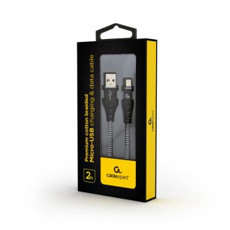   Cablexpert CC-USB2B-AMMBM-2M-BW USB kábel USB 2.0 USB A Micro-USB B Fekete