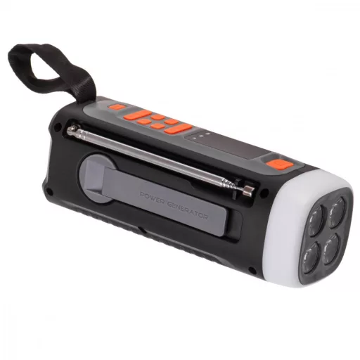 Emergency Radio with Solar Power - Hand Crank | Bluetooth 5.0 | 4W LED Flashlight | 4500 mAh Powerbank