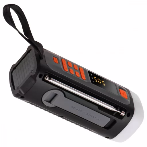 Emergency Radio with Solar Power - Hand Crank | Bluetooth 5.0 | 4W LED Flashlight | 4500 mAh Powerbank