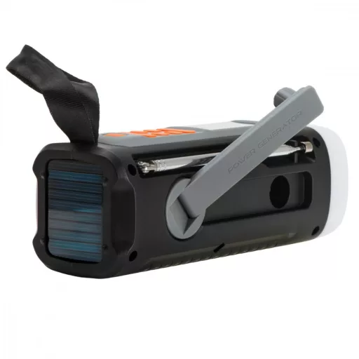 Emergency Radio with Solar Power - Hand Crank | Bluetooth 5.0 | 4W LED Flashlight | 4500 mAh Powerbank