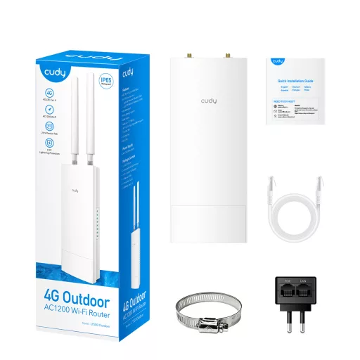 Cudy LT500 vezetéknélküli router Fast Ethernet Kétsávos (2,4 GHz / 5 GHz) 4G Fehér