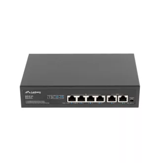   Lanberg RSFE-4P-2FE-60 hálózati kapcsoló Beállítást nem igénylő (unmanaged) Fast Ethernet (10/100) Ethernet-áramellátás (PoE) támogatása 1U Fekete