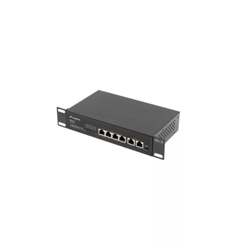 Lanberg RSFE-4P-2FE-60 hálózati kapcsoló Beállítást nem igénylő (unmanaged) Fast Ethernet (10/100) Ethernet-áramellátás (PoE) támogatása 1U Fekete
