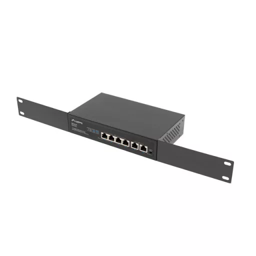 Lanberg RSFE-4P-2FE-60 hálózati kapcsoló Beállítást nem igénylő (unmanaged) Fast Ethernet (10/100) Ethernet-áramellátás (PoE) támogatása 1U Fekete