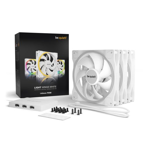 be quiet! Light Wings White | 140mm PWM Triple Pack 14 cm Fehér 3 db