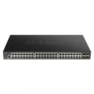   D-Link DGS-1250-52XMP Vezérelt L3 Ethernet-áramellátás (PoE) támogatása Fekete