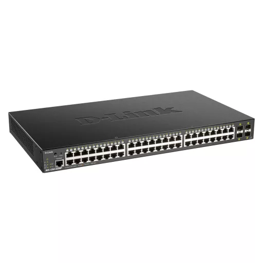 D-Link DGS-1250-52XMP Vezérelt L3 Ethernet-áramellátás (PoE) támogatása Fekete