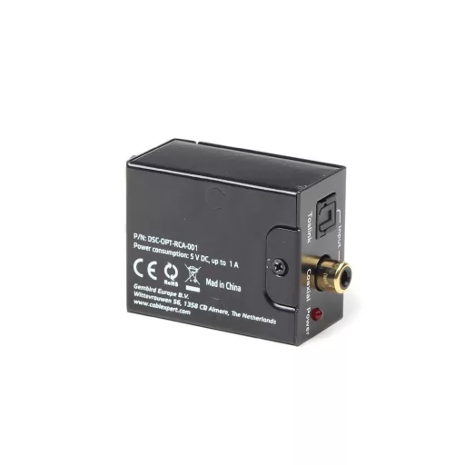 Gembird DSC-OPT-RCA-001 audió konverter Fekete