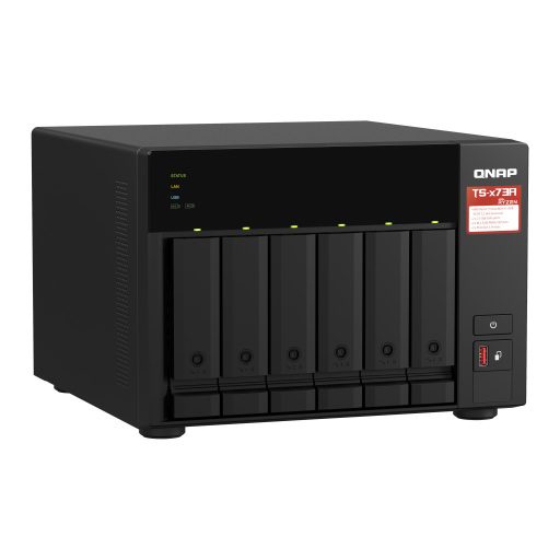 QNAP TS-673A NAS Tower Ryzen Embedded V1500B 8 GB DDR4 0 TB QNAP Turbo System Fekete