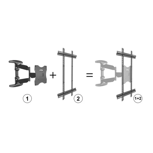 Multibrackets 2307 asztali TV konzol 139,7 cm (55") Fali Fekete
