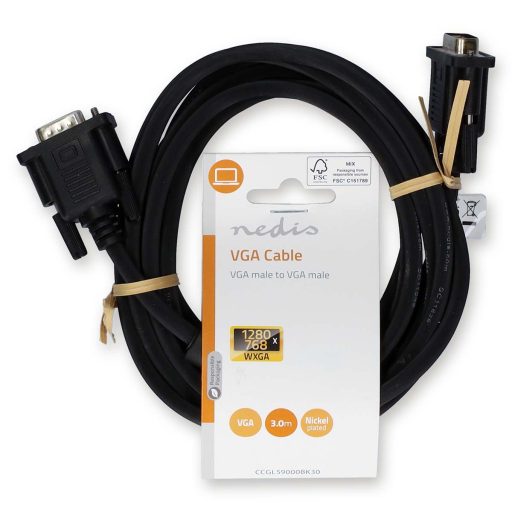 Nedis CCGL59000BK30 VGA kábel 3 M VGA (D-Sub) Fekete
