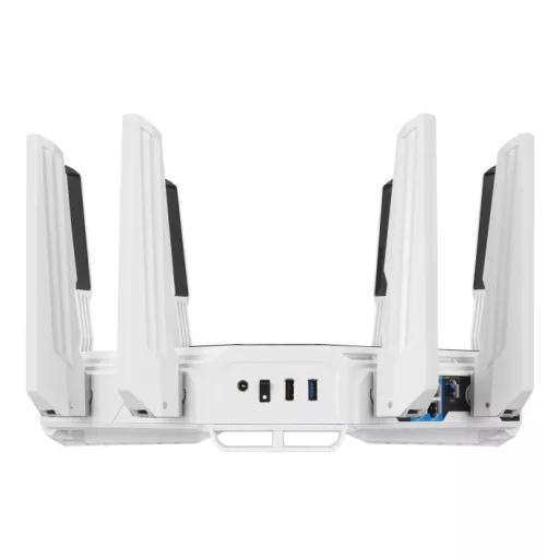 ASUS ROG Rapture GT-BE19000AI vezetéknélküli router 10 Gigabit Ethernet Háromsávos (2,4 GHz / 5 GHz / 6 GHz) Fehér