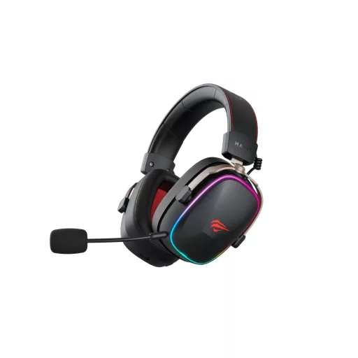 Havit 6939119065584 fejhallgató és headset Vezetékes és vezeték nélküli Fejpánt Játék Fekete, Vörös