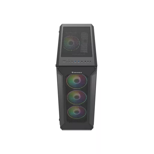 GENESIS Irid 505 ARGB Midi Tower Fekete, Átlátszó