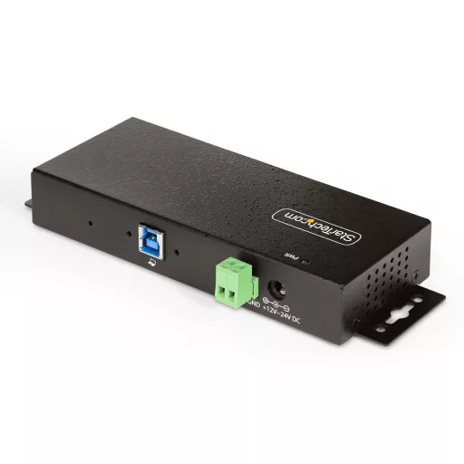 StarTech.com 5G7AINDRM-USB-A-HUB hálózati csatlakozó USB 3.2 Gen 1 (3.1 Gen 1) Type-B 5000 Mbit/s Fekete