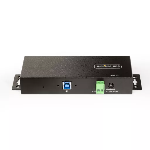 StarTech.com 5G7AINDRM-USB-A-HUB hálózati csatlakozó USB 3.2 Gen 1 (3.1 Gen 1) Type-B 5000 Mbit/s Fekete