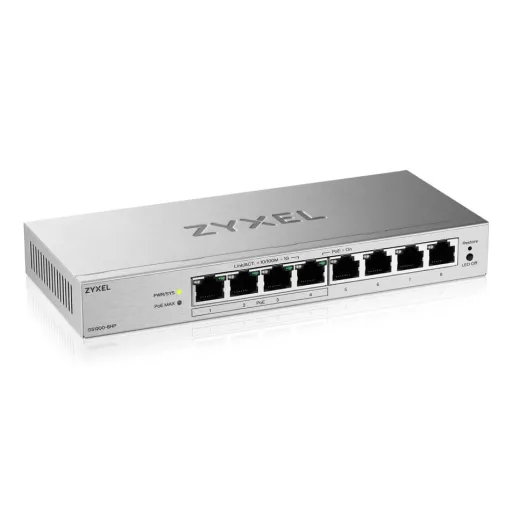 Zyxel GS1200-8HPV3 Vezérelt L2 Gigabit Ethernet (10/100/1000) Ethernet-áramellátás (PoE) támogatása Asztali Szürke