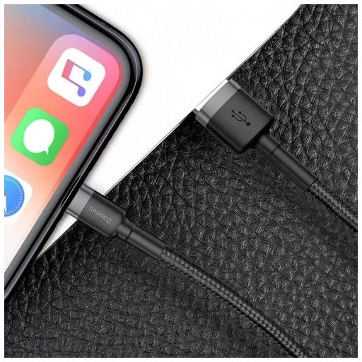 Baseus CALKLF-CG1 Lightning kábel 2 M Szürke, Fekete