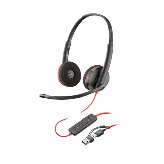   HP Poly Blackwire 3215 Monaural USB-C Headset +3.5mm Plug +USB-C/A Adapter Vezetékes Fejpánt Business/Everyday USB C-típus Fekete