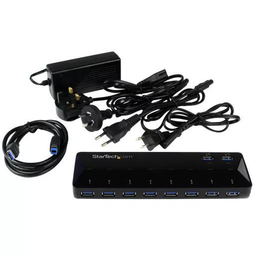 StarTech.com ST103008U2C hálózati csatlakozó USB 3.2 Gen 1 (3.1 Gen 1) Type-B 5000 Mbit/s Fekete