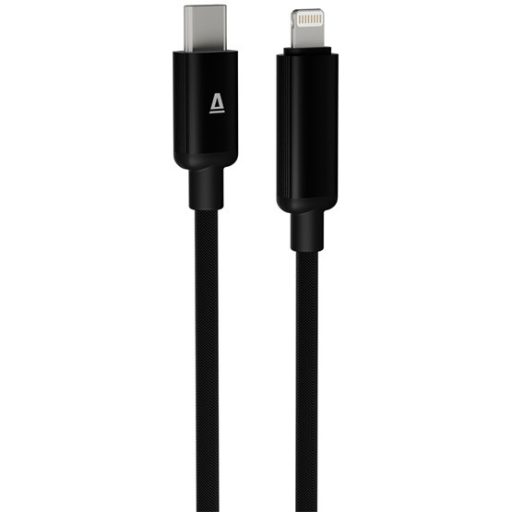 KAB AVAX CB650 PULSEY 27W USB-C – Lightning gyorstöltő kábel, fonott, szürke - 0.5m