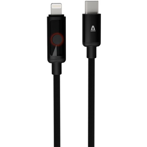 KAB AVAX CB650 PULSEY 27W USB-C – Lightning gyorstöltő kábel, fonott, szürke - 0.5m