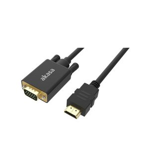   Akasa AK-CBHD26-20BK video átalakító kábel 2 M HDMI A-típus (Standard) VGA (D-Sub) Fekete