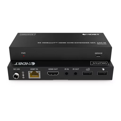 Digitus DS-55522 audió/videó jeltovábbító Adó és vevő Fekete