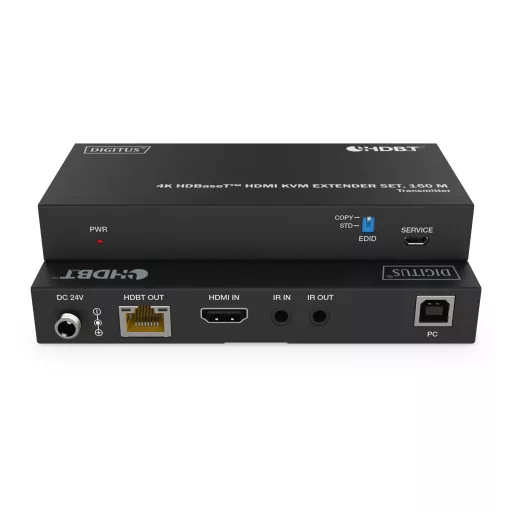 Digitus DS-55522 audió/videó jeltovábbító Adó és vevő Fekete