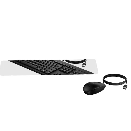 HP 225 Wired Mouse and Keyboard Combo G2 billentyűzet Egér mellékelve Irodai USB Fekete