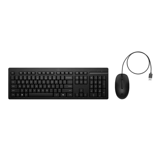 HP 225 Wired Mouse and Keyboard Combo G2 billentyűzet Egér mellékelve Irodai USB Fekete