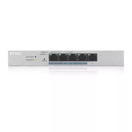 Zyxel GS1200-5HP v2 Vezérelt Gigabit Ethernet (10/100/1000) Ethernet-áramellátás (PoE) támogatása Szürke