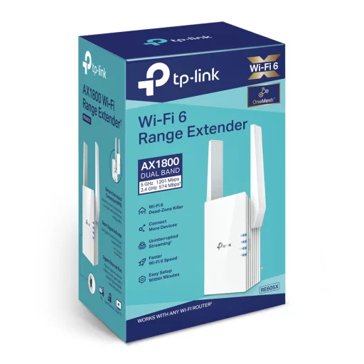 TP-Link RE605X hálózati bővítő Hálózati jelismétlő Fehér 10, 100, 1000 Mbit/s