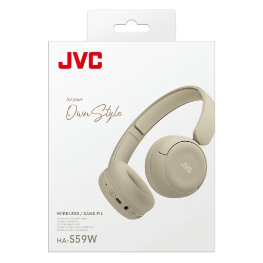 JVC HA-S59W Headset Vezetékes és vezeték nélküli Fejpánt Zene/általános USB C-típus Bluetooth Bézs
