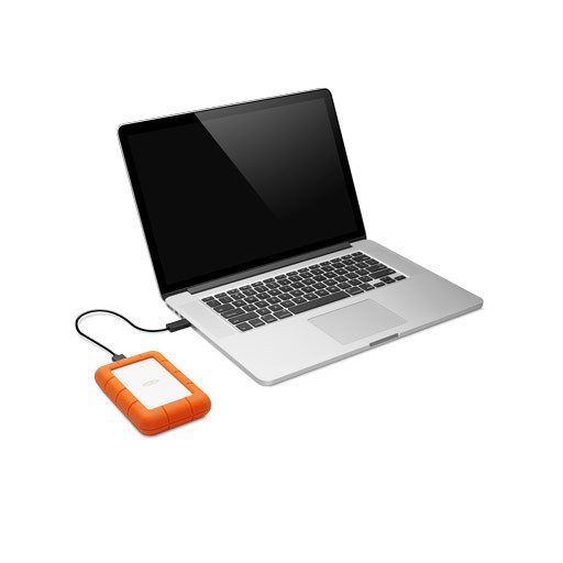 LaCie Rugged Mini külső merevlemez 2 TB 5400 RPM Micro-USB B 3.2 Gen 1 (3.1 Gen 1) Narancssárga, Ezüst