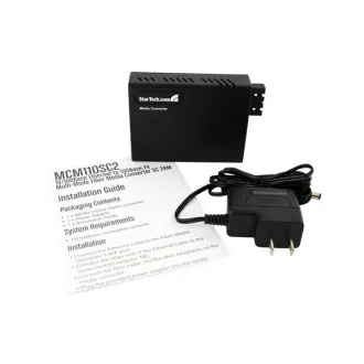   StarTech.com MCM110SC2 hálózati média konverter 100 Mbit/s 1310 nm Multi-mode Fekete