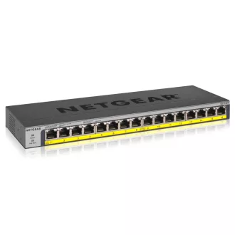   NETGEAR GS116PP Beállítást nem igénylő (unmanaged) Gigabit Ethernet (10/100/1000) Ethernet-áramellátás (PoE) támogatása Fekete