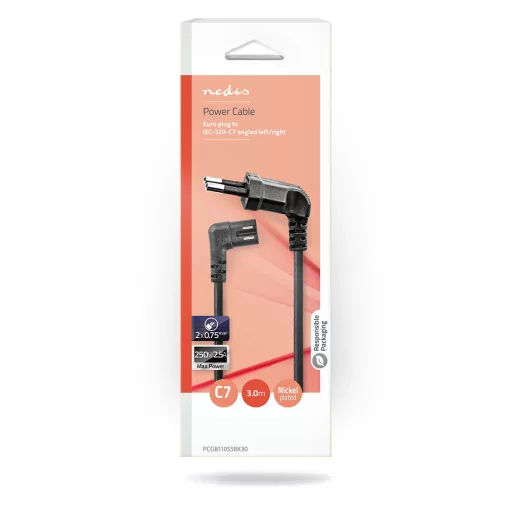Nedis PCGB11055BK30 tápkábel Fekete 3 M CEE7/16 IEC C7