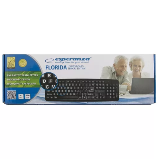 Esperanza EK129 billentyűzet HTPC USB QWERTY Brit angol Fekete
