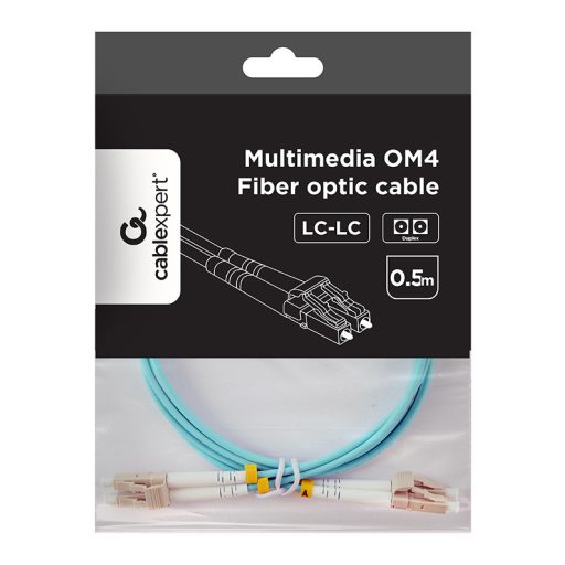 Gembird CFO-MDOM4-LC/LC-0.5M InfiniBand és száloptikai kábel 0,5 M LC/UPC Türkizkék