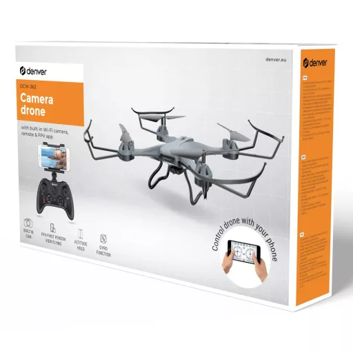 Denver DCW-362 kamerás drón 4 rotorok Quadcopter 640 x 480 pixelek 380 mAh Felhőkék