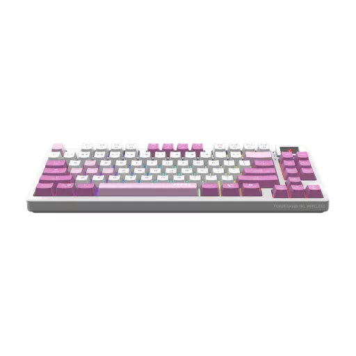 MSI FORGE GK600 TKL WIRELESS VIOLET billentyűzet Játék USB + Bluetooth QWERTY Brit angol Rózsaszín, Ibolya, Fehér