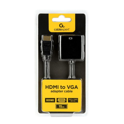 Gembird A-HDMI-VGA-04 video átalakító kábel 0,15 M VGA (D-Sub) HDMI A-típus (Standard) Fekete