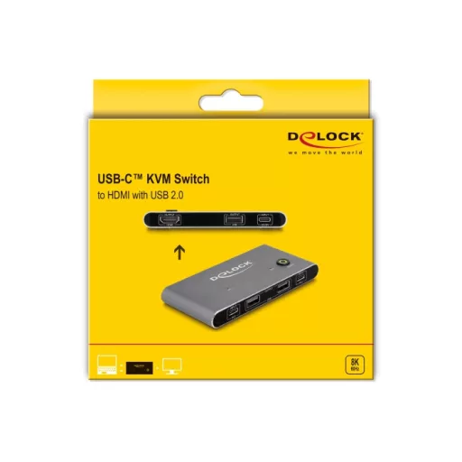DeLOCK 11486 KVM kapcsoló Antracit