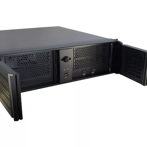Inter-Tech 3U-3098-S Rack Fekete