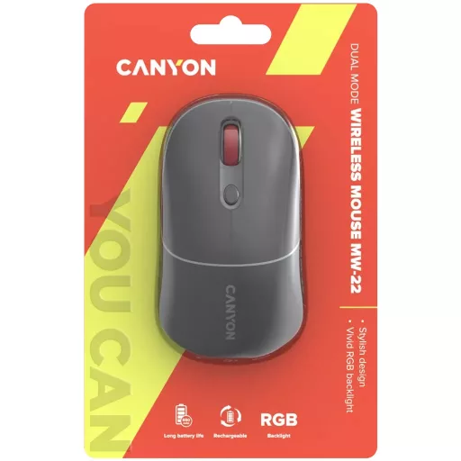 Canyon MW-22 egér Univerzális Kétkezes RF vezeték nélküli + Bluetooth Optikai 1600 DPI