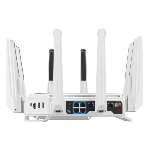 ASUS ROG Rapture GT-BE19000AI vezetéknélküli router 10 Gigabit Ethernet Háromsávos (2,4 GHz / 5 GHz / 6 GHz) Fehér
