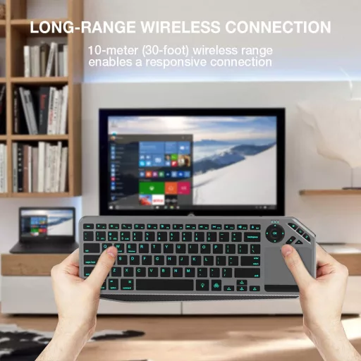 Techly ICTB9801TB billentyűzet Univerzális RF vezeték nélküli + Bluetooth QWERTY Amerikai angol Fekete