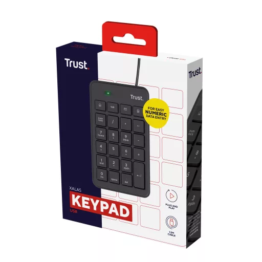 Trust 22221 numerikus billentyűzet Laptop/PC USB Fekete